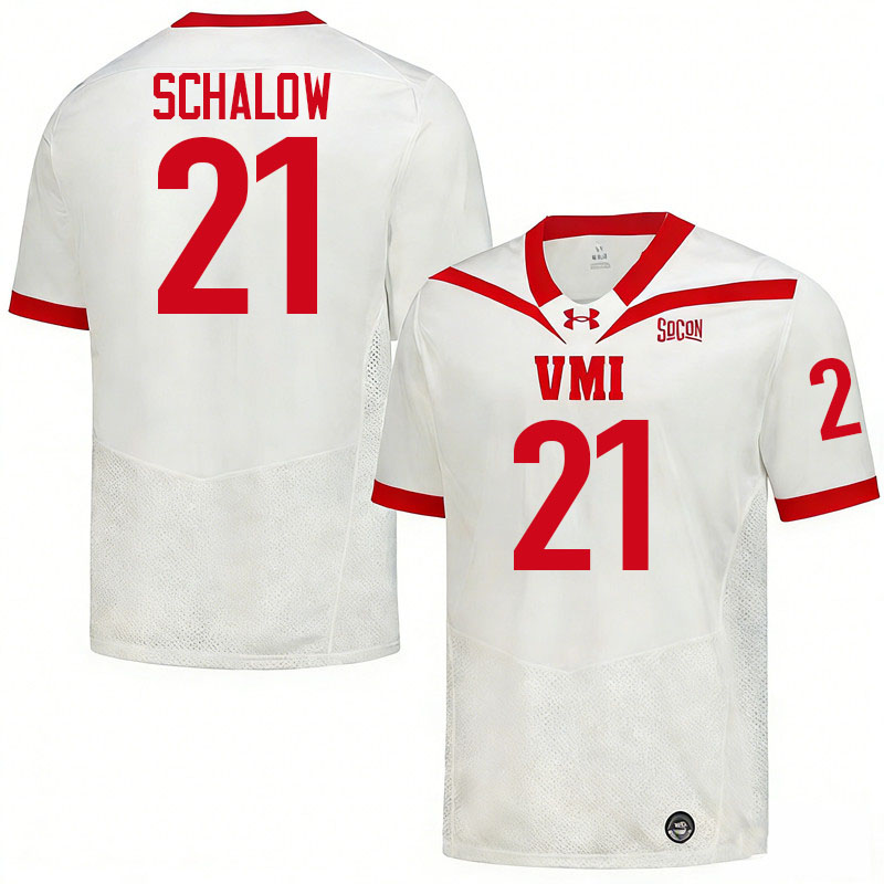 Virginia Military Institute Keydets #21 Luke Schalow College Football Jerseys,Uniforms-White